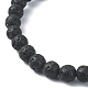 Bracelets de perles rondes en pierre de lave naturelle BJEW-JB09877-02-4