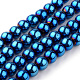 Chapelets de perles en verre électrolytique X-GR6mmY-BL-1