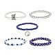 5 pièces 5 style mauvais œil au chalumeau et ensemble de bracelets extensibles en perles de verre BJEW-JB09119-4