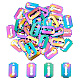 UNICRAFTALE About 50Pcs Razor Blade Pendant Rainbow Color Razor Blade Tag Pendant Charms 304 Stainless Steel Punk Rock Charms Rectangle Metal Pendant Hole 1.4mm for DIY Jewlery Making 12x7.5mm STAS-UN0037-43-1