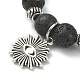 Bracelet extensible en perles de lave naturelle avec breloques en alliage BJEW-JB09477-4