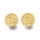 Flat Round with Flower Pattern Brass Stud Earring Findings KK-G436-02MG-1