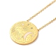 304 плоское круглое ожерелье из нержавеющей стали для женщин NJEW-O126-01G-02-4