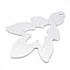 アルミ製ビッグサイズペンダントトップ  葉  銀色のメッキ  68x52.5x2mm  穴：2.5mm ALUM-S014-02S-2