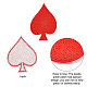 GORGECRAFT 24Pcs 8 Style Spades Poker Iron on Patches Heart Spade Club Embroidered Applique Decoration Sew On Patch Custom for clothing Jacket Bag Caps Arts Craft Sew Making DIY-GF0003-96-4