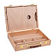 木製の工具箱  多機能ポータブルツールボックスまたは絵画収納ボックス用  長方形  湯通しアーモンド  32.2x25x8cm ODIS-WH0005-44-1