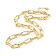 Rack Plating Brass Paperclip Chains Necklace with Tiny Heart Charm for Men Women NJEW-B082-02-2