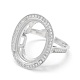 925 castone per anello in argento sterling placcato rodio STER-E061-38P-2