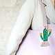 3 Uds llavero arcoíris boho llaveros mujeres tejido cactus borla llavero personalizado llavero titular para cartera colgante decoraciones JX258A-6
