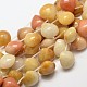 Natural Yellow Jade Teardrop Beads G-P094-12-1