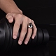 316Lステンレススチールリング  男性の指輪  ステンレス鋼色  サイズ8  18mm RJEW-AA00628-8-4