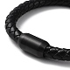 Bracelet cordon rond tressé cuir BJEW-F460-03EB-2