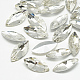Cabujones de cristal con rhinestone RGLA-T083-6x12mm-01-1