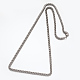Collares de cadena de cuerda de 304 acero inoxidable NJEW-N0036-04P-2