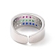 Красочное кольцо-манжета с тройной линией кубического циркония RJEW-G270-04P-3