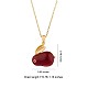 Red Dyed Natural White Jade & Cubic Zirconia Bunny Pendant Necklace JN1072A-2