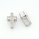 Mode creuses micro en laiton de croix ouvrent perles cubes de zircone ZIRC-N002-80P-1