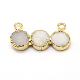 Natural Drusy Agate Flat Round Pendants G-P089-58-3