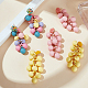 Fibloom 3 paires 3 couleurs couleur bonbon cluster acrylique boucles d'oreilles pendantes EJEW-FI0001-18-7