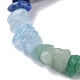 Bracelet extensible pour enfants 7 chakra perles de pierre mélangées naturelles avec coeur BJEW-JB07377-5