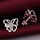 Butterfly Silver Color Plated Brass Cubic Zirconia Stud Earrings EJEW-BB10084-5