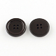 Botones de madera teñida redondas plana de 4 agujero BUTT-R035-019-2