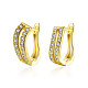 Brass Cubic Zirconia Hoop Earrings EJEW-BB14961-A-1
