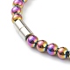 Colliers de perles en hématite synthétiques non magnétiques NJEW-H307-03-3