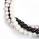 Round Glass Pearl Beaded Necklaces NJEW-K077-11A-2