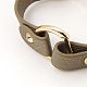 Fashion PU link braccialetti di cuoio X-BJEW-G346-05-3