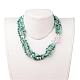 Chip Synthetic Turquoise Beaded Multi-Strand Necklaces NJEW-JN01576-01-4