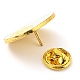 食べ物をテーマにしたエナメルピン  バックパックの服のための黄金の合金のブローチ  ポーチドエッグ  きいろ  24x19x1.5mm JEWB-H011-03G-05-3