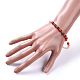 Perle naturelle et cornaline naturelle (teinte et chauffée)/bracelets de perles d'agate rouge BJEW-JB05153-01-4