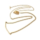 Halskette mit gebogenem Stabanhänger aus Titanstahl und Herzverschlüssen NJEW-D054-05-3