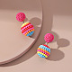 Серьги-гвоздики с круглыми шариками из смолы Waxberry EJEW-O073-01G-3