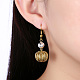 Pumpkin Brass Hollow Dangle Earrings EJEW-BB37475-G-7