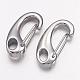 Smooth 304 Stainless Steel Keychain Clasp Findings STAS-E055-08-1