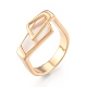 Natural Shell Trapezoid Open Cuff Ring RJEW-N039-12LG-3