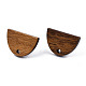 Walnut Wood Stud Earring Findings MAK-N032-009-2
