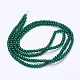 1 brin de perles rondes en verre craquelé transparent vert foncé X-CCG-Q001-4mm-17-3