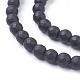 Chapelets de perles en pierre noire synthétique G-C059-6mm-1-3