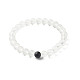Ensemble de bracelets extensibles en perles de cristal de quartz synthétique et perles de pierre noire synthétique pour cadeau femme fille BJEW-JB06792-3