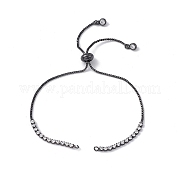 Herstellung von Tennis-Slider-Armbändern aus Messing mit Strassen KK-E068-VD015-4