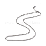 304 Stainless Steel Wheat Chain Necklace for Men Women NJEW-K245-021C