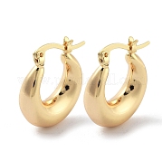 Brass Plain Hoop Earrings EJEW-H301-04G-03
