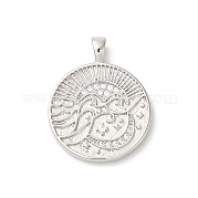 Подвески из латуни с покрытием из прозрачного кубического циркония KK-Z056-24P