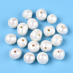 Perlas naturales abalorios de agua dulce cultivadas, patata, blanco cremoso, 7~9.5x7~11mm, agujero: 1.8~2 mm