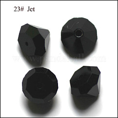 K9 vidrio, Abalorios de cristal austriaco de imitación, aaa grado, facetados, diamante, negro, 6x4mm, agujero: 0.7~0.9 mm