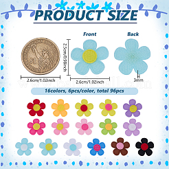 96 Stück 16 Farben Polyester Ornament Zubehör&nbsp;DIY-FG0008-38