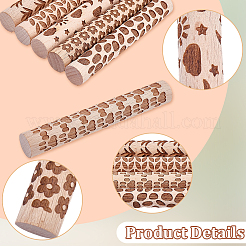 6 rullo per texture in argilla con manico in legno in 6 stili&nbsp;TOOL-CN0001-11